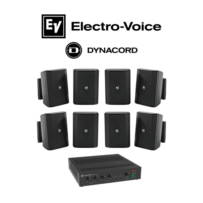 ElectroVoice M_KITU2404EVIDS - Kit de Audio / Amplificador Mixer240W / 8 Altavoces EVID-S 15W Negras