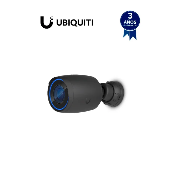 UBIQUITI UVC-AI-PRO - Cámara 4K, Zoom óptico 3X, IA avanzada: detecta personas, lee matrículas , IR 25 metros , microfono integrado, audio bidireccional , Exterior/Interior, POE+ (Color Negro).