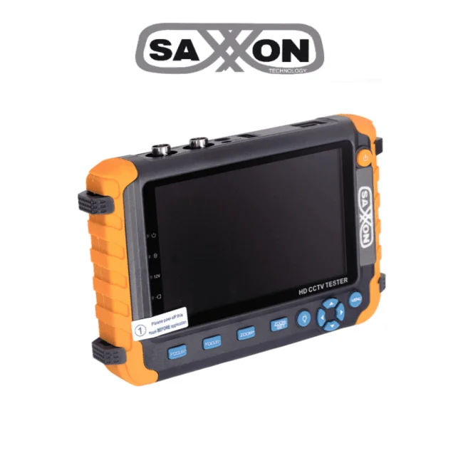SAXXON TES08MC - Probador de Video con Pantalla de 5 Pulgadas/ Soporta cámaras 1MP/ 2MP/ 4MP/ 4K/ Soporta: HDCVI/TVI/AHD/ Salida de Energía de 12vdc a 1 Amper para Alimentar Camaras/ Entrada de Video HDMI/VGA/ Lampara de Led/ Control por Coaxial/