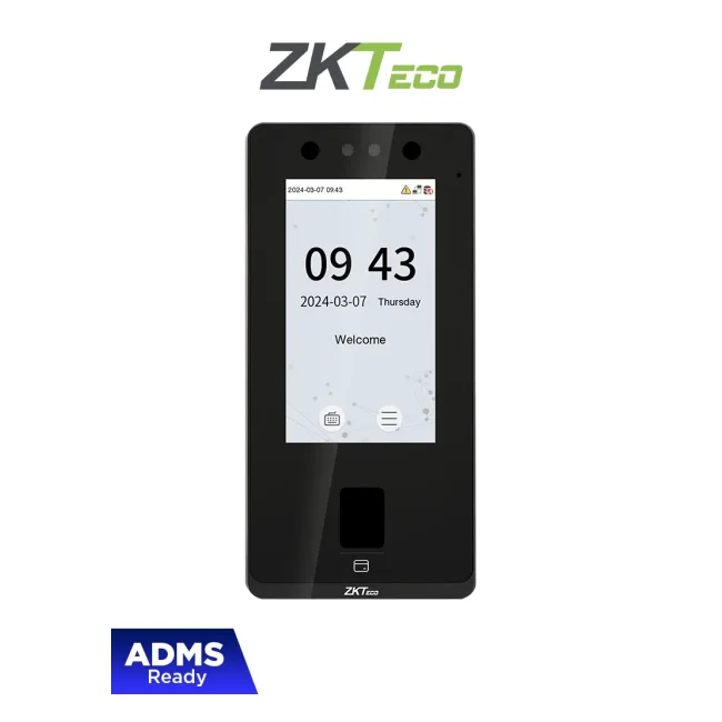 ZKTECO SenseFace 4A - Control de acceso y asistencia para 6,000 rostros / 8,000 huellas / 8,000 tarjetas ID 125kHz / TCP/IP / IP65 / 1 Relevador / Compatible con Software Gratuito ZKBio Zlink