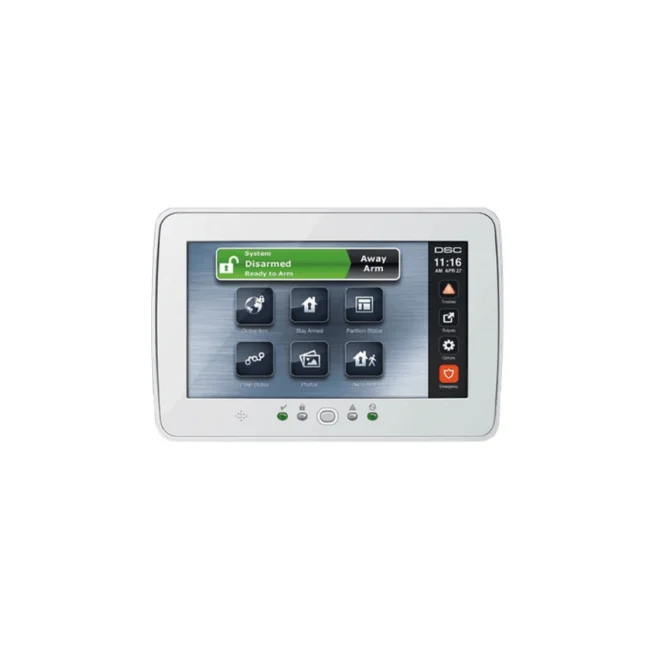 DSC HS2TCHPRO - Teclado Cableado de Pantalla Táctil de 7’’  admite 248 zonas compatible con panel PRO image 2