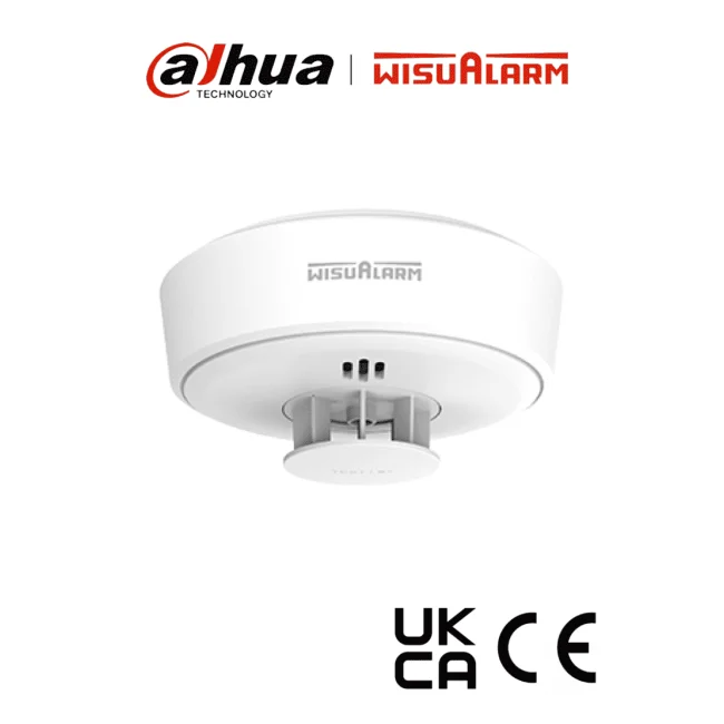 DAHUA WISUALARM HY-HT10A -Detector de Calor Autónomo, Monitoreo Constante de Temperatura, Detección Rápida de Incendios de Clase A1(54°C to 65°C)Sonido de Alarma de 85dB, Certificaciones CE,Batería No Remplazable d hasta 10años