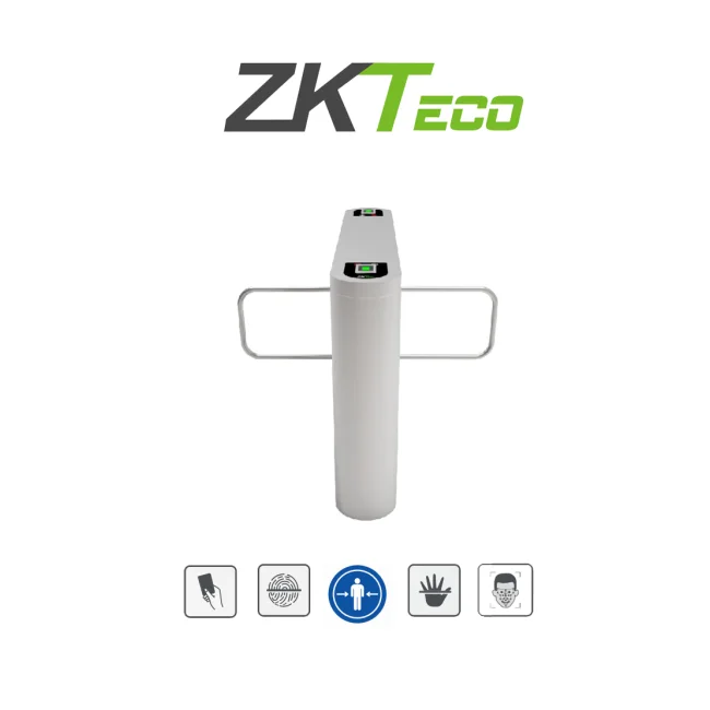 ZKTECO PROENTRANCE SB02FP - Barrera Peatonal Central Bidireccional de Acero Inox / Alto Flujo / 30 personas por Min / Compatible con ZKT0920005 / Incluye 2 lectores de Huella FR1500 + panel inBio206Pro / Requiere Licencia / 01 pz en IZTACALCO