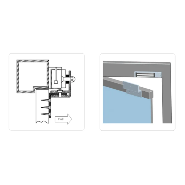 YLI MBK280NZL - Soporte de fijación ZL de aluminio para puerta con apertura interior / Compatible con cerradura magnética y YM280NLED image 2