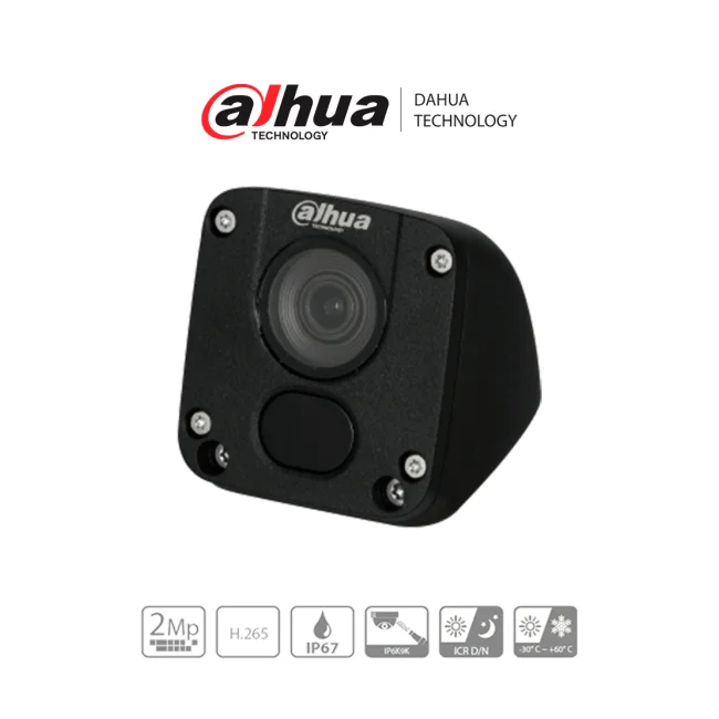 DAHUA DH-IPC-MW1230DN-HM12 - Cámara móvil IP, Tipo: cubo, Resolución: 1080p, Ideal para monitoreo en espacios reducidos, M12 6 Pines, Lente de 2.8mm, Apertura de 115°, IR de 30 metros, Protección IP67, Material metálico