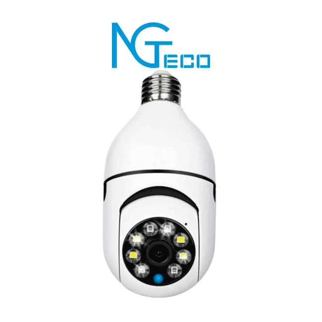 NGTECO NGSH01C2IN - Cámara Inteligente WiFi / 3MP / Visión PTZ 355° / Lente HD 4mm / Visión Nocturna IR + Luz Blanca / Audio 2 Vias / Almacenamiento Local y en la Nube / Onvif / Compatible con Alexa y Asistente de Google
