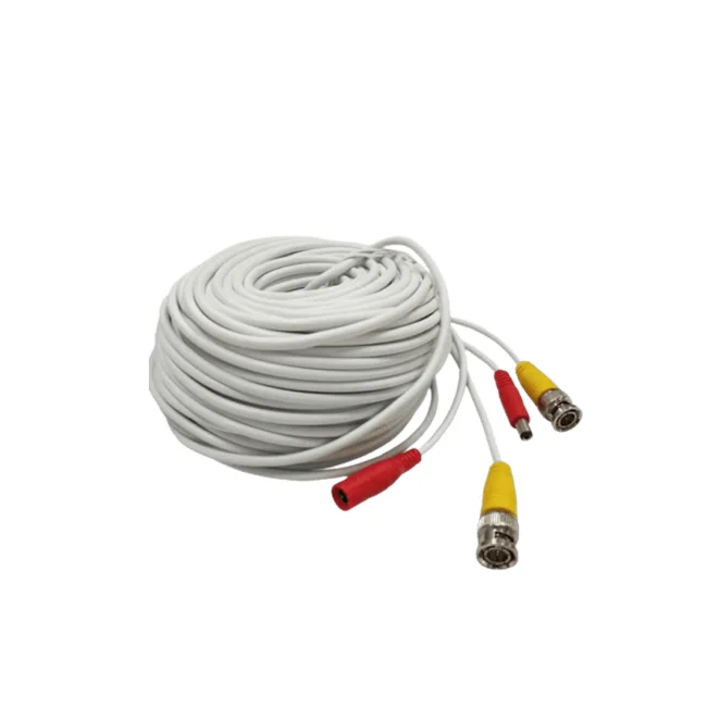 TCE LMG-BNC20W - Cable Armado para Video y Energía 20m, BNC Macho y Alimentación DC, Color Blanco, Ideal para Instalaciones de CCTV