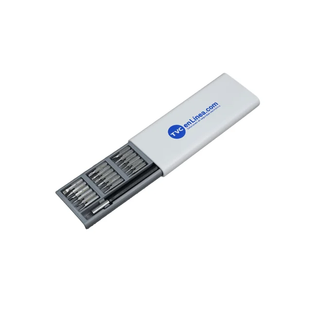 TVC YUMBE - Set de Desarmador con 24 Puntas Intercambiables/ Mango Adaptador/ Medidas 16.6 x 6.7 cm/