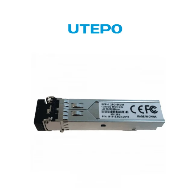 UTEPO SFP125G550M - Transceptor de fibra óptica SFP multimodo, con conector LC, velocidad de 1250 Mbps y alcance de hasta 550 metros