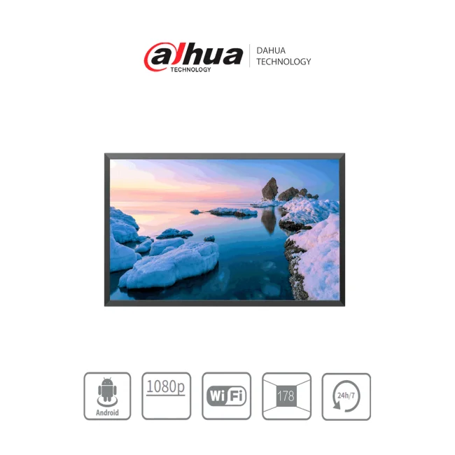 DAHUA DHI-LDH43-SAI200KD Pantalla de Señalización para pared 43"/ Panel Grado Industrial/ Carcasa Metálica/ Procesador 4 núcleos