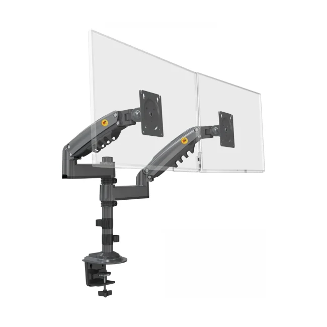 TCE H180  - Soporte de Escritorio Articulado para 2 monitores de 13 a 27" , Carga Máxima 9kg por brazo , VESA 75x75mm / 100x100mm , Ajuste de Inclinación y Rotación