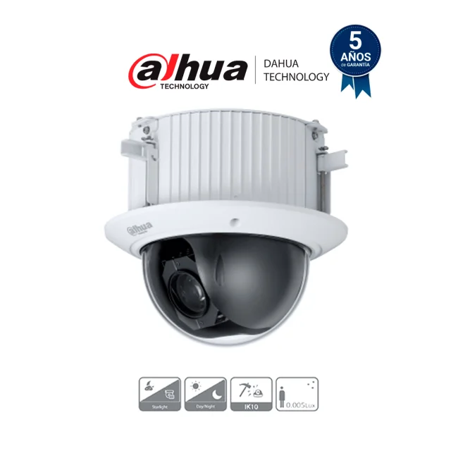 DAHUA DH-SD52C225-HC-LA - Cámara Domo PTZ de 2 Megapíxeles/ 1080p/ 25x de Zoom Óptico/ Montaje en Plafón o Techo Falso/ WDR Real 120dB/ Starlight/ Antivandálicaa IK10 /