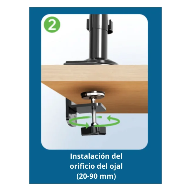 TCE H180  - Soporte de Escritorio Articulado para 2 monitores de 13 a 27" , Carga Máxima 9kg por brazo , VESA 75x75mm / 100x100mm , Ajuste de Inclinación y Rotación image 6