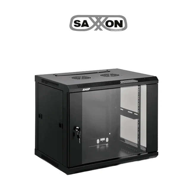 SAXXON SA661201 - Gabinete de pared de 12 UR, fijo, capacidad de carga de 60 Kg. Dimensiones: 60x60x63.5 cm.