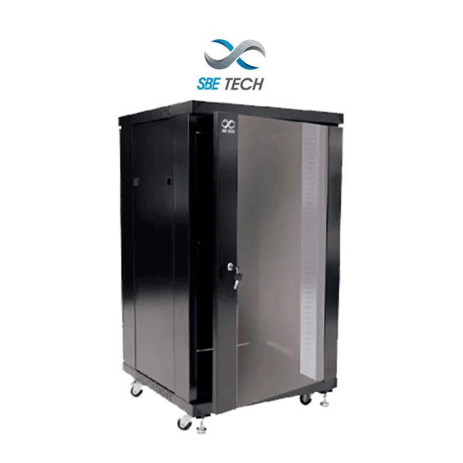 SBE TECH GNL20URP600PC - Gabinete de piso de 20UR de alto con puerta de cristal