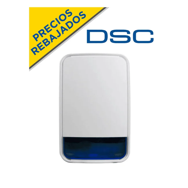 DSC PG9911BBATT -  Sirena con luz estroboscópica exterior 110 dB  c/batería Inalámbrica  Power G compatible con NEO, PRO, Qolsys e IoTega