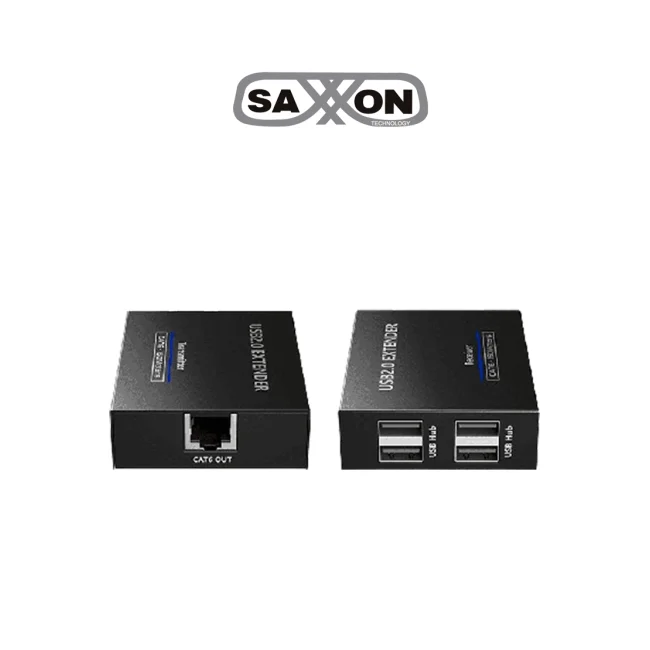 SAXXON LKV100USB - Extensor USB/ 1 Puerto USB de Entrada/ Permite Extender hasta 4 puertos USB de Salida/ Hasta 150m con cable CAT6Com patible con Windows & MAC & Linux