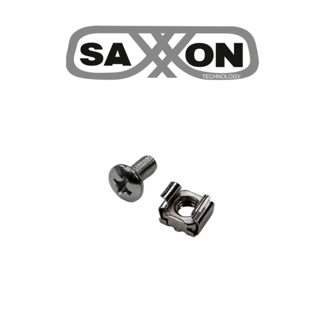 SAXXON SXSCW001- Tornillos de acero inoxidable para Rack / Acero Inoxidable / 12-24 / Bolsa de 50 pz
