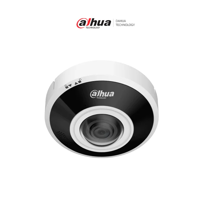 DAHUA DH-IPC-EBW5641P-AS-Cámara IP Fisheye/ 6MP/WizMind/ WDR/Heatmap/conteo de personas/protección perimetral/ LED IR integrado 15m/ deep learning/ E&S Alarma y Audio/ Ranura para tarjeta Micro SD de hasta 1 TB/ Audio bidireccional/ PoE/IK10