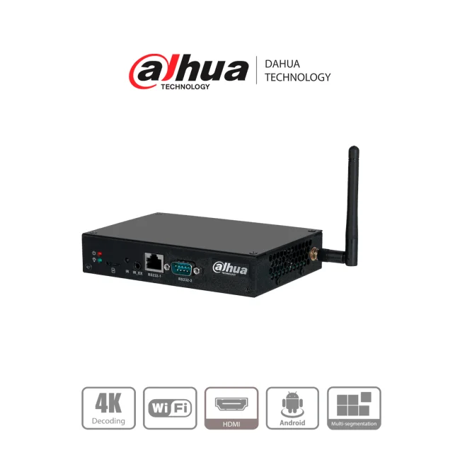 DAHUA DHI-DS04-AI400 - Caja Multimedia para Publicidad/Señalización Digital/ Android/ Compatible con Software MPS para Administración/ Ethernet/solución ideal para integrarse con monitores, videowalls en entornos comerciales, retail, hoteles y más