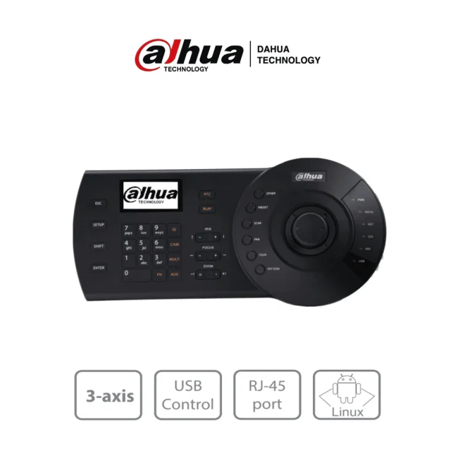 DAHUA NKB1000-E - Teclado Controlador IP con Joystick para PTZs Analogicas e IP/ Control de DVRs y NVRs/ Pantalla LCD/ RJ-45/ RS232/ Pelco D & P/