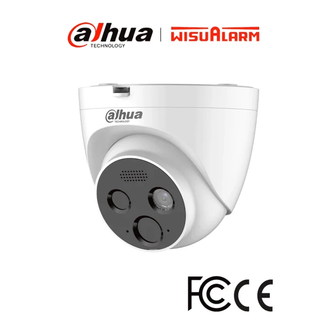 DAHUA WISUALARM HY-FT431LDP - Cámara IP Térmica para detección de fuego 4MP, Detector VOx alta sensibilidad, Detección incendio, Alarma de punto frio y caliente, E&S de Alarma, Micrófono, Bocina de 70dB, IP66