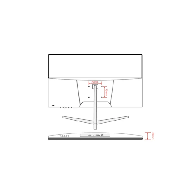 ZKTECO ZD222KA - Monitor LED Full HD de 22 pulgadas / Resolución 1920 x 1080 / Retroiluminación DLED / 1 Entrada de video HDMI y 1 VGA / Ángulo de Visión Horizontal 178° /  Soporte VESA / Incluye Cable HDMI / Ideal para hogar y oficina image 3