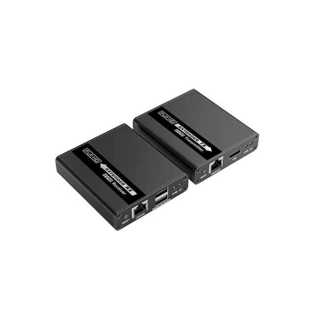 SAXXON LKV223KVM - Kit Extensor KVM de Video HDMI y Puerto USB/ 1080P @ 60 Hz/ HDR/ Hasta 70 metros con Cat6/6A/7/ Cero latencia/ Loop HDMI en Transmisor/ Salida de audio/ Función EDID/