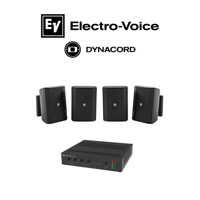 ElectroVoice M_KITU602EVIDS - Kit de Audio / Amplificador Mixer 60W / 4 Altavoces EVID-S 15W Negras