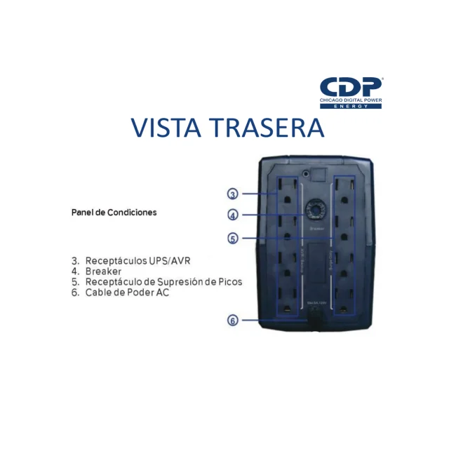 CDP R-UPR508 sistema de alimentación ininterrumpida (UPS) Línea interactiva 0.5 kVA 250 W 8 salidas AC image 7