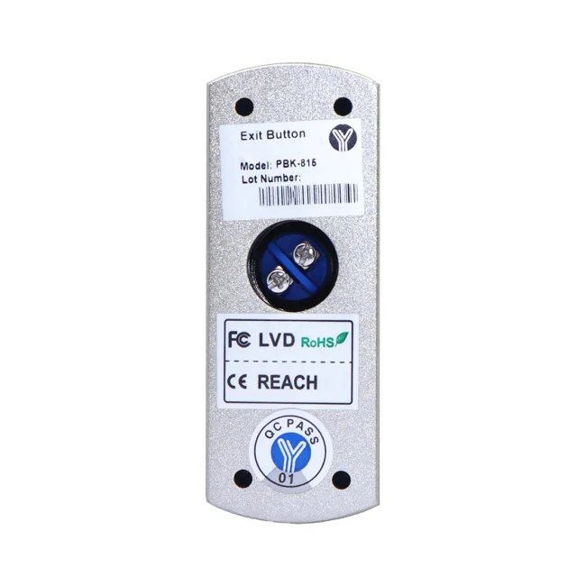 YLI PBK815 - Botón de Salida Mecánico, Carcasa Metálica, Función NO, Sin Caja de Instalación Requerida image 2
