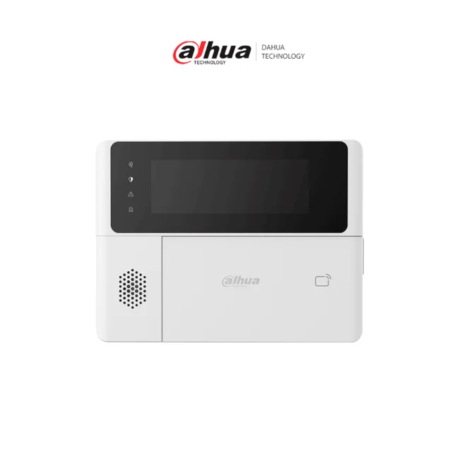 DAHUA DHI-ARK30C-RW2 - Teclado inalámbrico para interior, Botones físicos, Armado y desarmado a través de PIN o tarjeta IC/desfire, Alarmas: médica, fuego y emergencia, App DMSS, Frecuencia 433 MHz, Tecnología: AirShield, Compatible únicamente con HUB 2.0