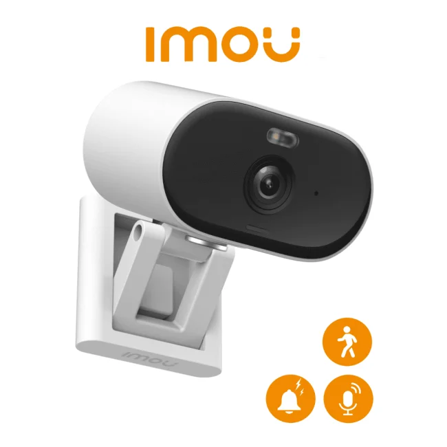 IMOU VERSA (IPC-C22FN-C) -Cámara IP WiFi IMOU VERSA de 2 MP,con lente de 2.8 mm y 97°d apertura, ofrece compresión H.265, audio bidireccional, sirena, visión nocturna de 20 m, ranura MicroSD, detección de humanos y certificación IP65