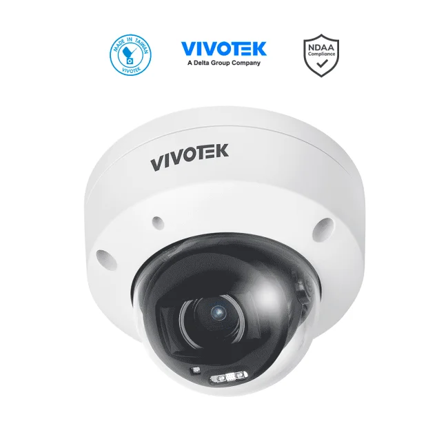 VIVOTEK FD9380-HTV-V2 - Cámara IP domo exterior 5 MP, lente varifocal remoto 2.7-13.5mm, Smart IR 30m, WDR Pro, Ciberseguridad Trend Micro, IA Smart search, Micrófono integrado, IP66/IK10, NDAA, ONVIF