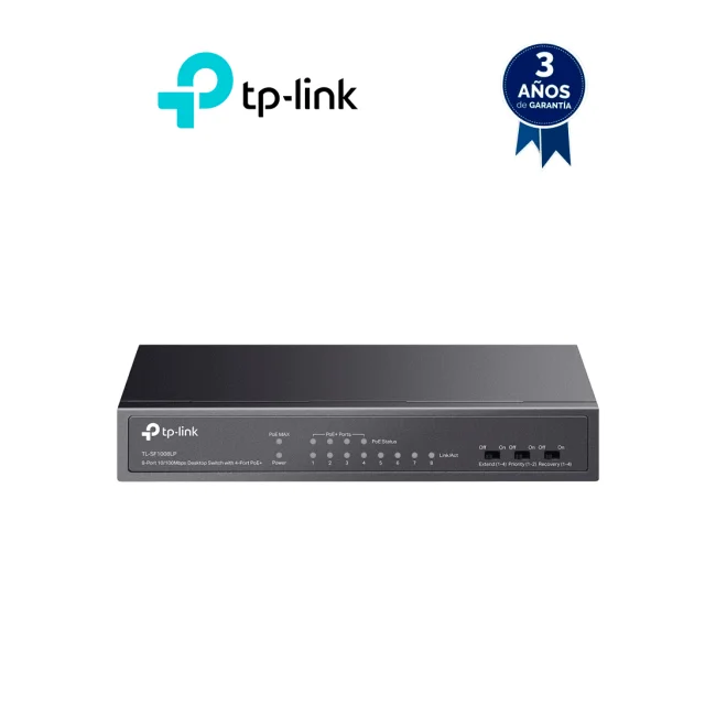 TP-Link TL-SF1008LP dispositivo de redes No administrado Fast Ethernet (10/100) Energía sobre Ethernet (PoE) Negro