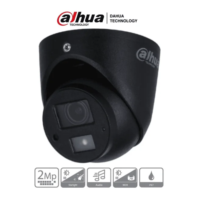 DAHUA HAC-HDW1231G-A - Cámara Mini Domo de 2 Megapixeles/ Super Adapt/ Diseño Compacto/ Lente de 2.8mm/ 102° de Apertura/ Microfono Integrado/ WDR Real de 130 dB/ IR de 20 Mts/ IP67/