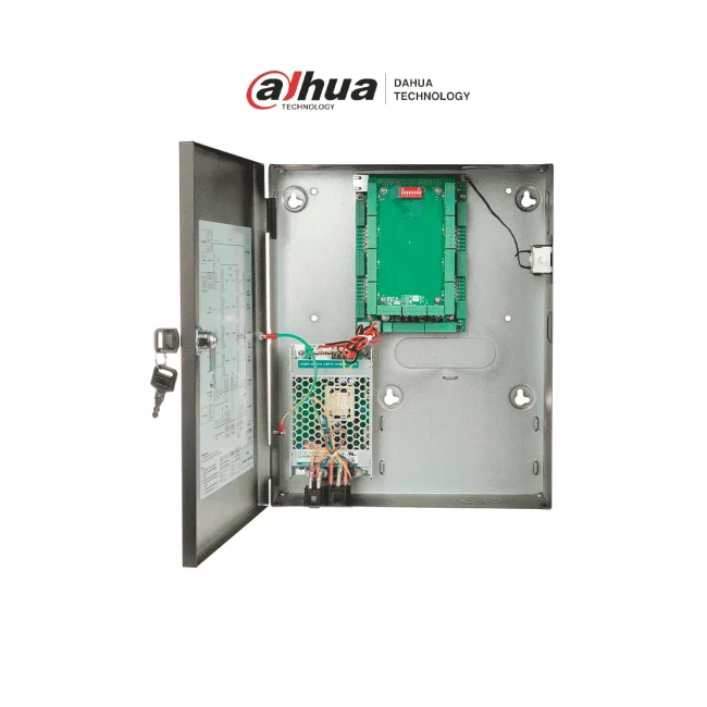 DAHUA  DHI-ASC2208C-S - Control de acceso TCP/IP gestión avanzada para 8 puertas y 8 lectoras, con soporte para 100,000 tarjetas y 150,000 eventos. Integra biométricos y admite batería de respaldo