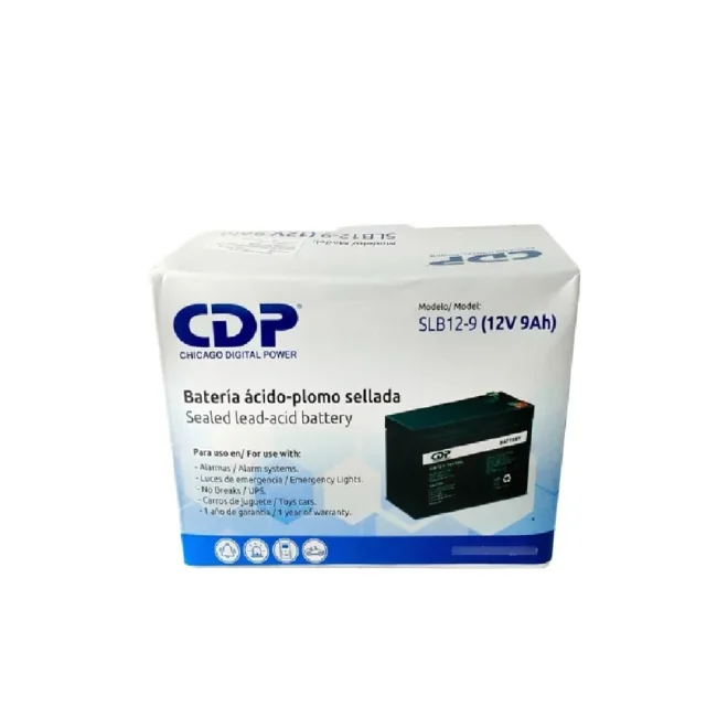 CDP - B-12/9 SLB 12-9 - Bateria de respaldo / 12V a 9A / Libre de mantenimiento / Fácil instalación / Compatible con CCTV y DSC image 2
