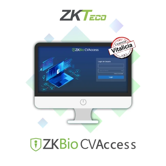 ZKTeco ZKCVAFREE - Licencia Gratuita del Software BioCVAccess para 15 Puertas, 6 Puntos de Asistencia, 64 Cámaras IP, 2,000 Usuarios, 200 Departamentos, 1 App Administrador y 5 Apps Empleados