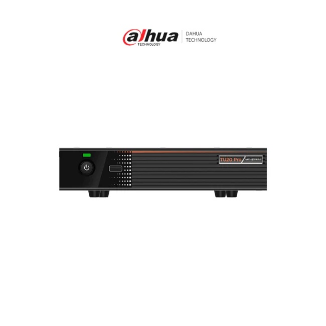 DAHUA TU20 Pro: procesador LED todo en uno con 6 puertos de red y hasta 3.9M píxeles. Integra Android y tarjeta de envío, reproduce sin PC, permite pantalla inalámbrica y gestión en la nube 24/7. Ideal para salas, hoteles, retail y señalización digital.