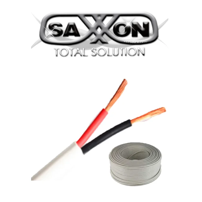 SAXXON OWAC2305JF- Cable de alarma de 2 conductores/ CCA/ Calibre 22 AWG/ 305 metros/ Retardante a la flama/ Recomendable para control de acceso/ Videoportero/ Audio/