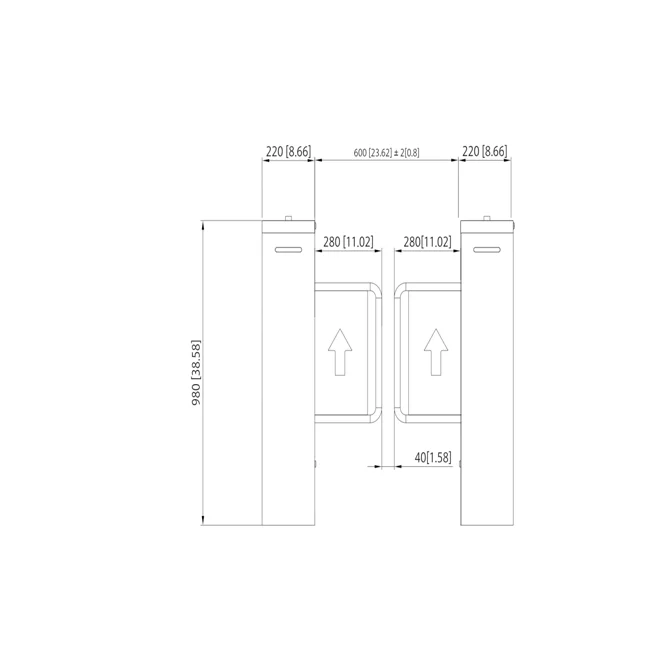 DAHUA ASGB521H-D - Swing Barrier Media para exterior/ 1 Carril/ Motor Electrico CD/ Acero Inoxidable/ Puerto RS232/ Soporta Conteo de Entrada y Salida/ 20personas x minuto/ Entrada de Alarma de Incendio para desbloqueo/ image 5