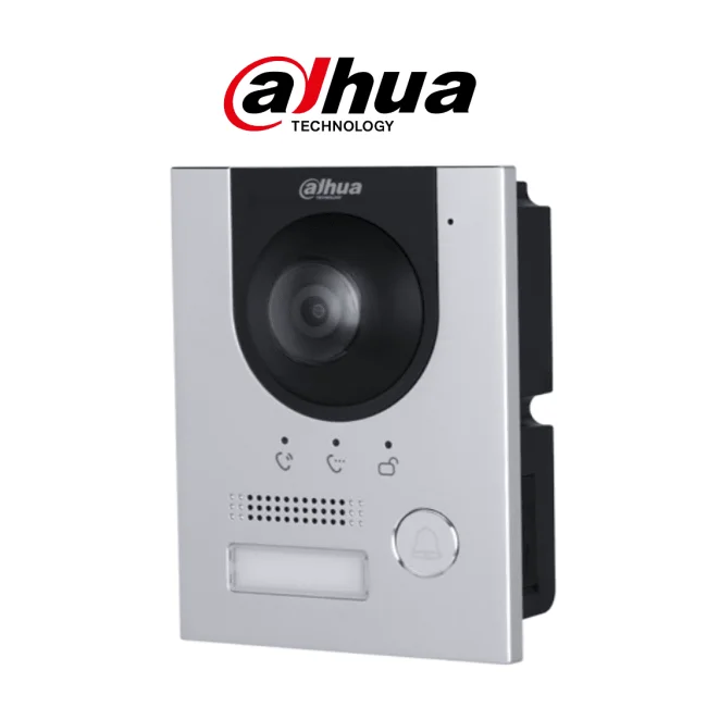 Dahua DHI-VTO2201F-P-S2  Frente de calle IP 2MP/ IK 07/ IP 65/ Control de Cerradura/ Aluminio/ Compatible con App DMSS/ Apertura remota/ Alimentación a 12V /