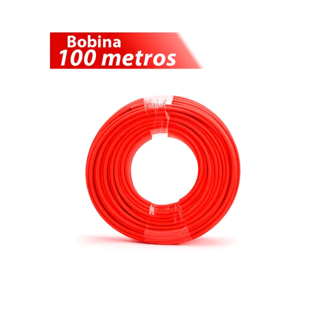 Cable Fotovoltaico carrete 100 metros lineales color Rojo 6mm2 / Calibre 10AWG / Cubierta libre de halógenos cero propagación de llama / 1.0/1KVAC, 1500DC