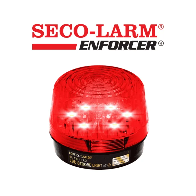 Seco-Larm SL1301EAQR -  Luz Estroboscópica LED Alámbrica, de 9 a 15 VDC, Roja Compatible IHORN / RISCO / DSC / BOSCH