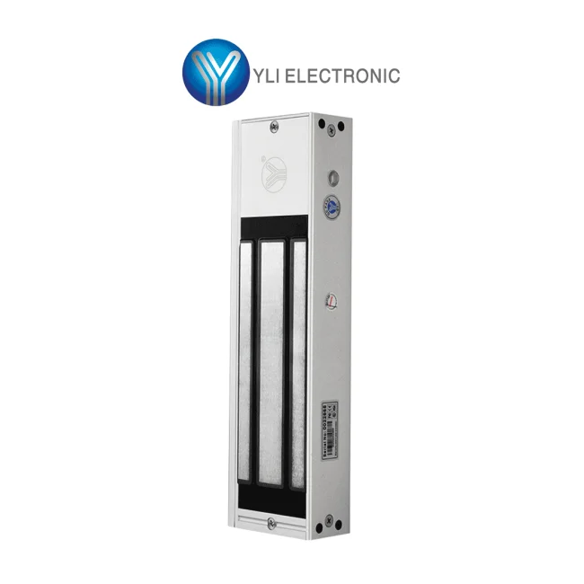 YLI YM750NTLED - Cerradura Magnética 750 kg o 1500 Lb de Fuerza de Sujeción / Indicador Led / Uso Interior / Retardo de tiempo / Voltaje Dual 12v/24 VDC / Compatible con Soporte MBK750ZL
