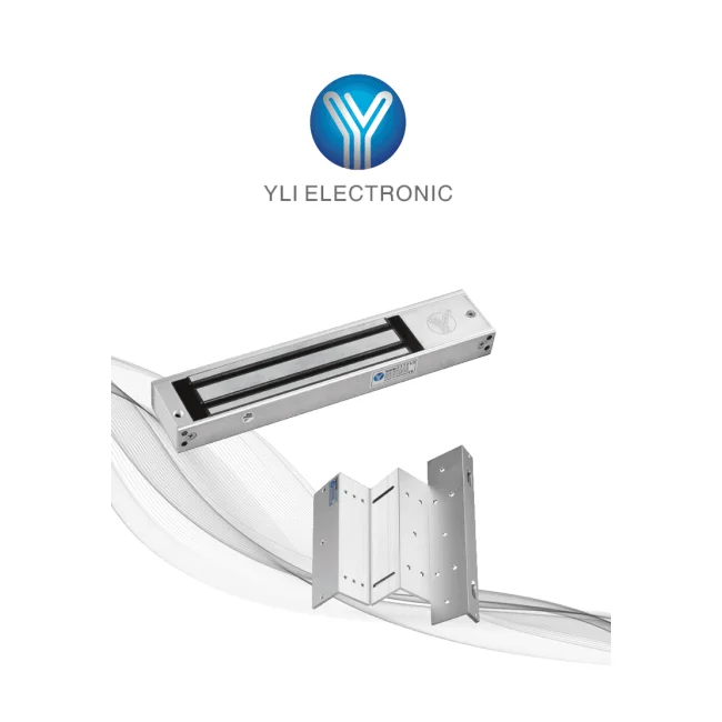YLI YM180NLEDPACK - Paquete de Cerradura Magnética YM180NLED y Soporte de Fijación tipo ZL / Fuerza de Sujeción 180kg (350LB) / Para puertas de madera, vidrio y metálicas