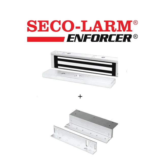 Seco-Larm E941SA600 - Electroiman de 600Lb  + Soporte en "Z" y en "L"