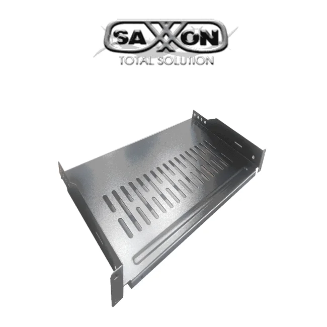 SAXXON 70140101- Charola ventilada para gabinete y rack/ Medidas de 19 pulgadas de ancho x 25.4 cm de profundidad/ 1 UR/ Soporta hasta 10 KG