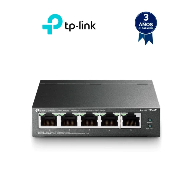 TP-Link TL-SF1005P dispositivo de redes No administrado Fast Ethernet (10/100) Energía sobre Ethernet (PoE) Negro